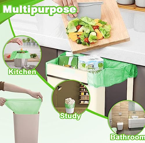 Wifpme 4-6 Gallon Small Trash Bags Biodegradable, 20 Liter Mini Compostable Strong Bathroom Garbage Bags with Tear & Leak Resistant, Recycling Eco-Friendly Trash Can Plastic Liner, Green, 100 Counts - Image 4