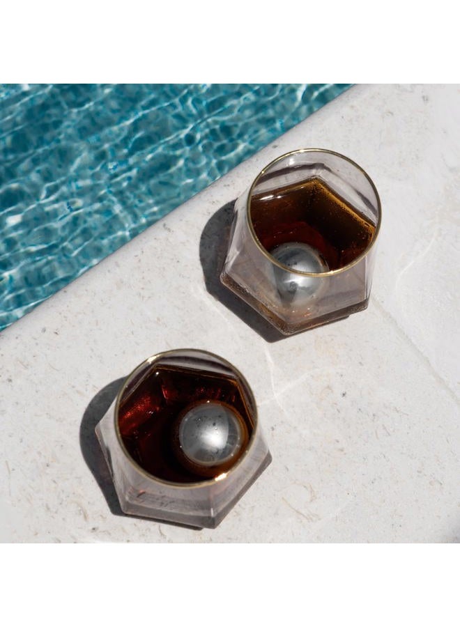Outset Stainless Steel Ice Cube Spheres, Set of 2 Round Reusable Metal Whiskey Stones with Store Box, 1.57" - Image 5