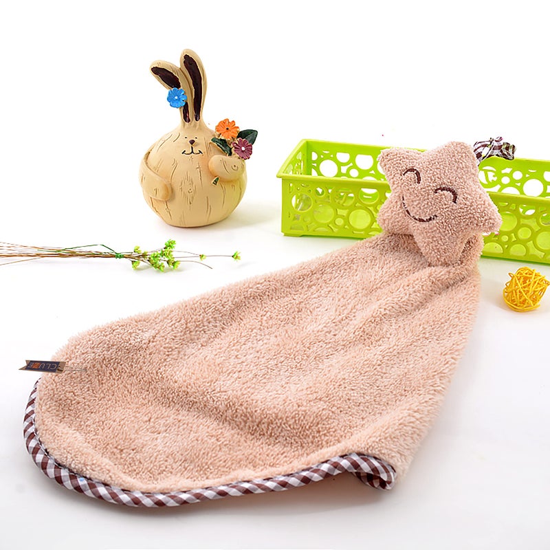 CLUZE Super Soft Star Hanging Hand Towel for Kitchen and Bathroom | Ultra Absorbent Thick Coral Velvet Hand Towels with Hanging Loop Fast Drying Microfiber 38”x25" (Pack of 8) - Image 4