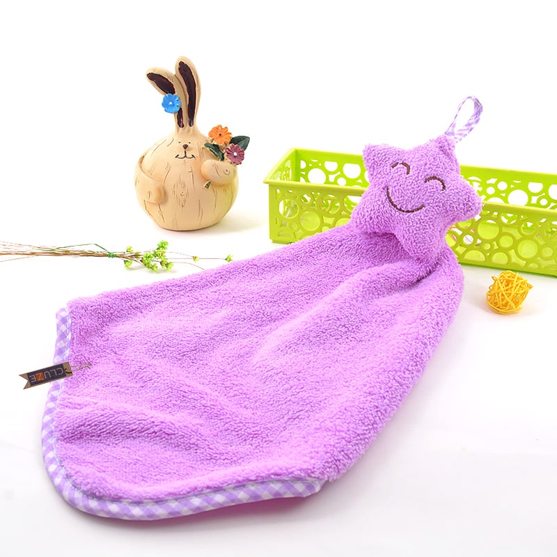 CLUZE Super Soft Star Hanging Hand Towel for Kitchen and Bathroom | Ultra Absorbent Thick Coral Velvet Hand Towels with Hanging Loop Fast Drying Microfiber 38”x25" (Pack of 8) - Image 5