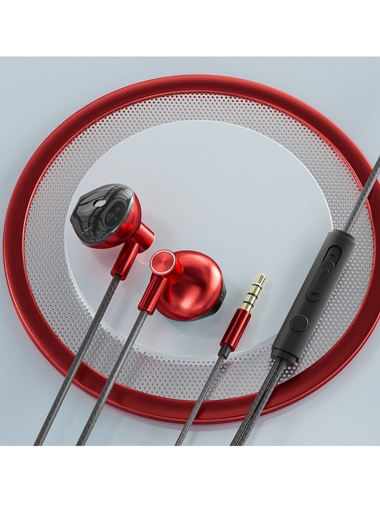 GELESE E-Sports Gaming Headset In-Ear Wired Sports Headphones with Mic (Red)  - Image 1