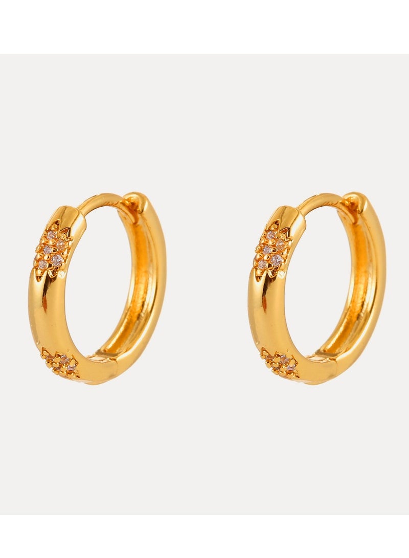 Zircon inlaid earrings for women, light luxury earrings, girl earrings, niche and exquisite earrings, gold jewelry  - Image 2