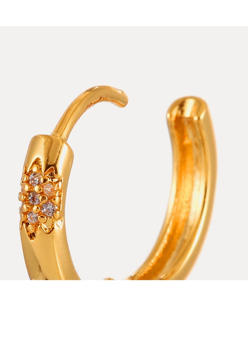 Zircon inlaid earrings for women, light luxury earrings, girl earrings, niche and exquisite earrings, gold jewelry  - Image 4