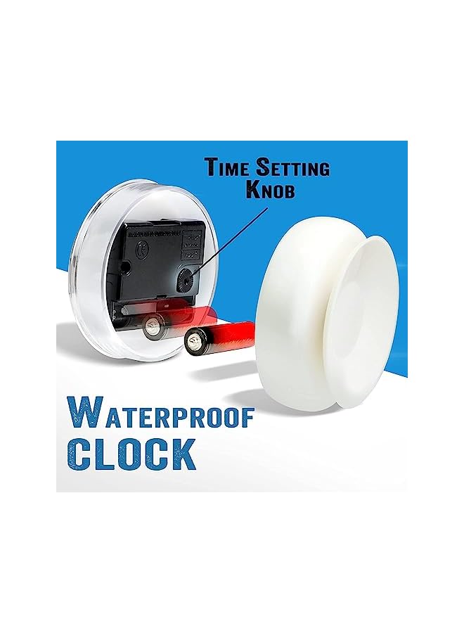 The Bros Waterproof Shower Clock with Large Suction Cup, Silent Mini Wall Clock for Bathroom and Kitchen, Battery Operated Anti-Fog Design - Image 3