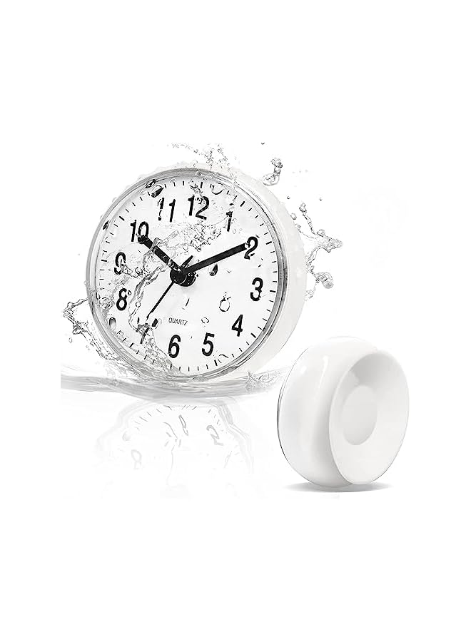 The Bros Waterproof Shower Clock with Large Suction Cup, Silent Mini Wall Clock for Bathroom and Kitchen, Battery Operated Anti-Fog Design - Image 2