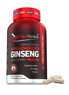 Herbtonics High Strength Ginseng Korean Red Panax Extract 120 Count  - Image 1