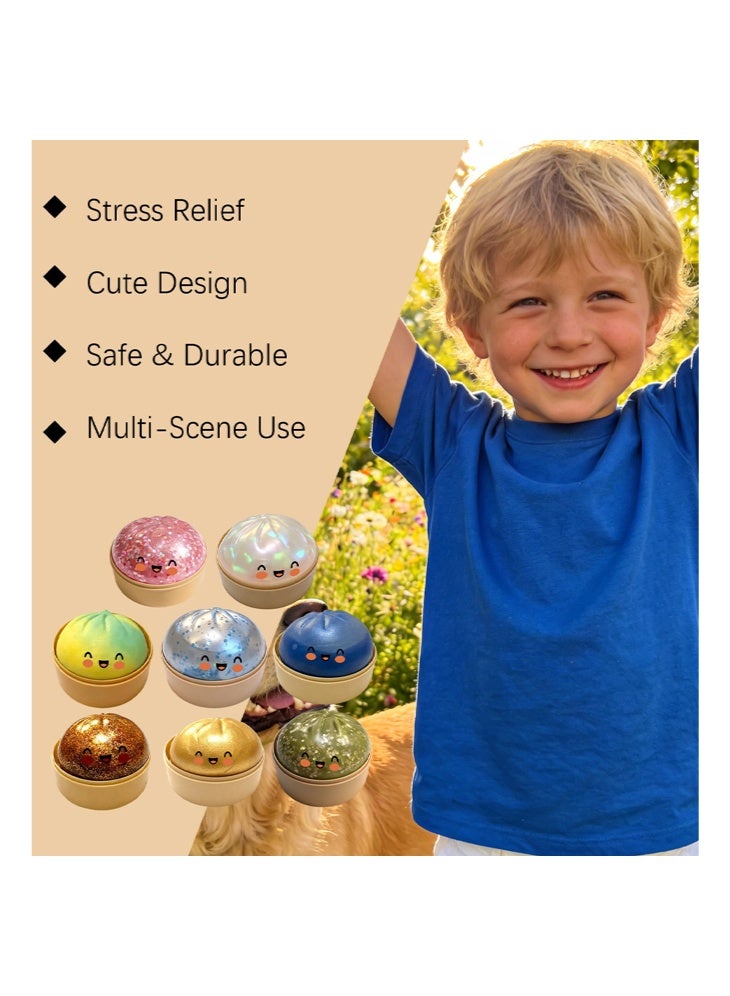 2 PCS Dumpling Squishy Dumpling Stress Ball Steamed Stuffed Bun Stress Relief Squeezing Bun Toys For Halloween Project Tricking People Kid Playing - Image 2