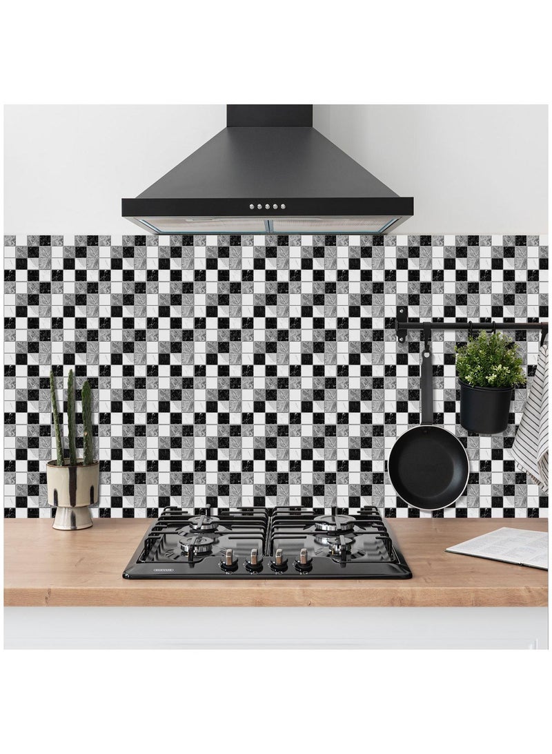 general 10 Pcs 3D Mosaic Pattern Printed Self Adhesive Wallpaper 10x10x1cm - Image 2