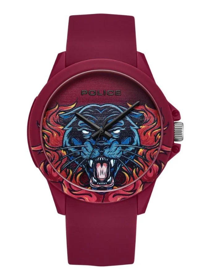 بوليس Sketch Watch Unisex Red Dial And Red Silicone Strap