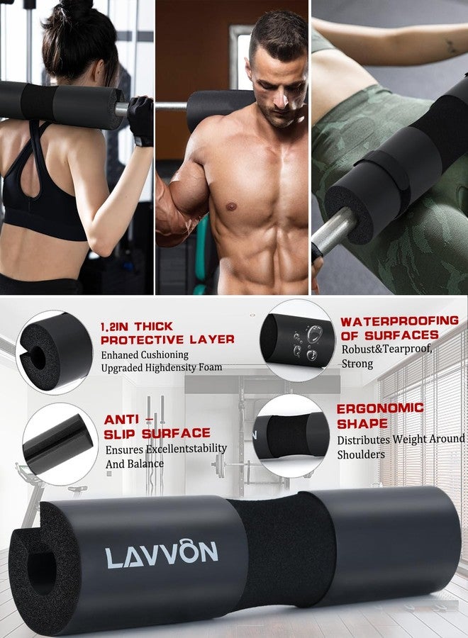LAVVON 7Pcs-Barbell Pad Set for Hip Thrust - Squat Pad, Bench Press Workout Foam Weight Lifting Bar Cushion,Gym Accessories for Women with Bar Bad,with Gym Ankle Straps,Hip Resistance Bands,Lifting Strap - Image 3