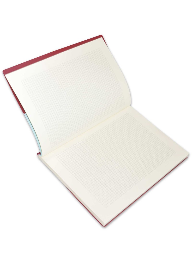 FIS  Pvc Soft Cover Note Book A4 5Mm Square With Border 80 Sheets-Maroon -FSNBPV5MMA480MR - Image 3