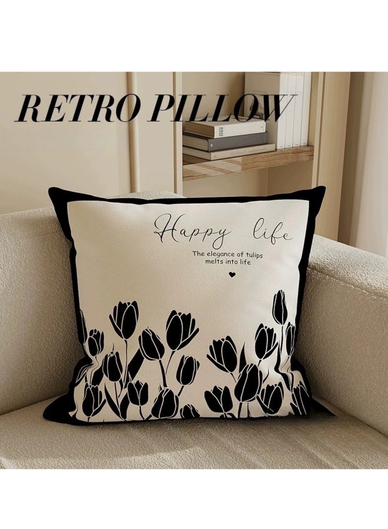 Pillow Covers Set of 4, Throw Pillow Cover, Short Plush Cushion Cover, Decorative Nature Plant Cushion Covers 45cm x 45cm,For Living Room Sofa Couch Bed Pillowcases 18x18 inches（Double sided pattern） - Image 3