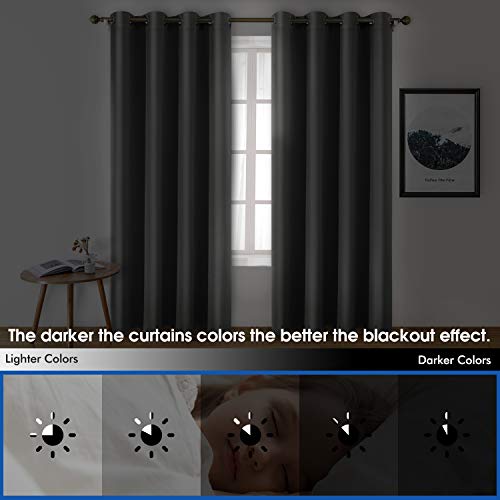 HOMEIDEAS 2 Panels Silver Grey Faux Silk Blackout Curtains, 52 X 108 Inch Room Darkening Satin Thermal Insulated Window Drapes for Bedroom, Indoor, Nursery - Image 4