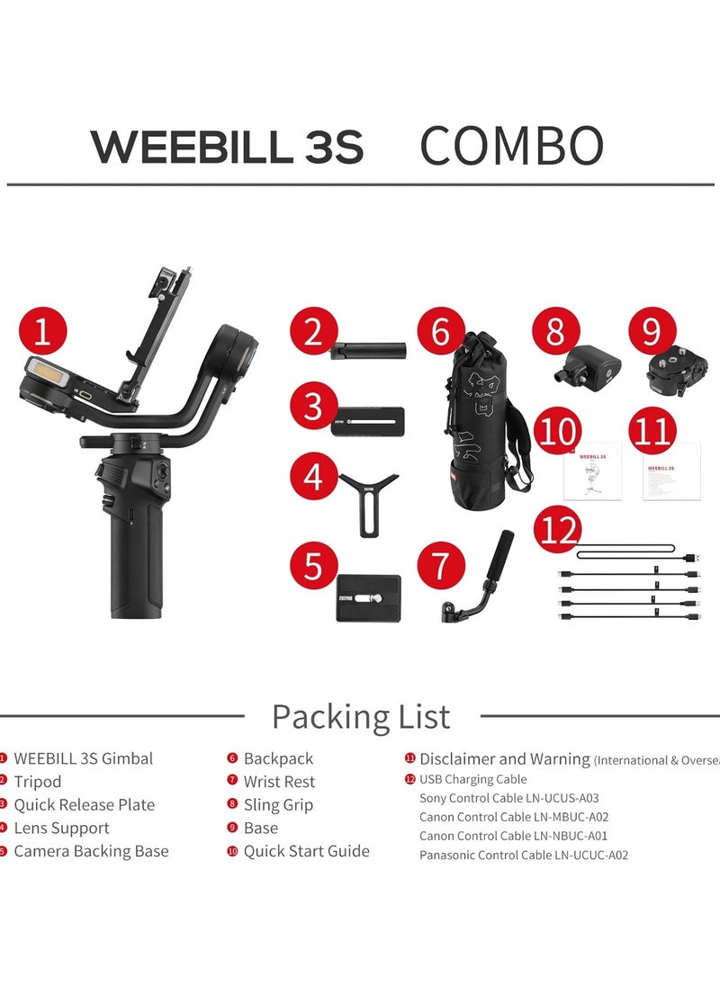 Zhiyun Zhiyun WEEBILL 3S Combo – Master Stability & Creativity with Pro-Grade Gimbal Control  - Image 2
