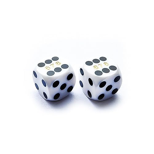 Bescon Dice Professional Small Precision Dice 12.7mm (1/2 inch) with Random Serial Number, Mini Precision Cut Dice 12.7MM Opaque White - Image 1