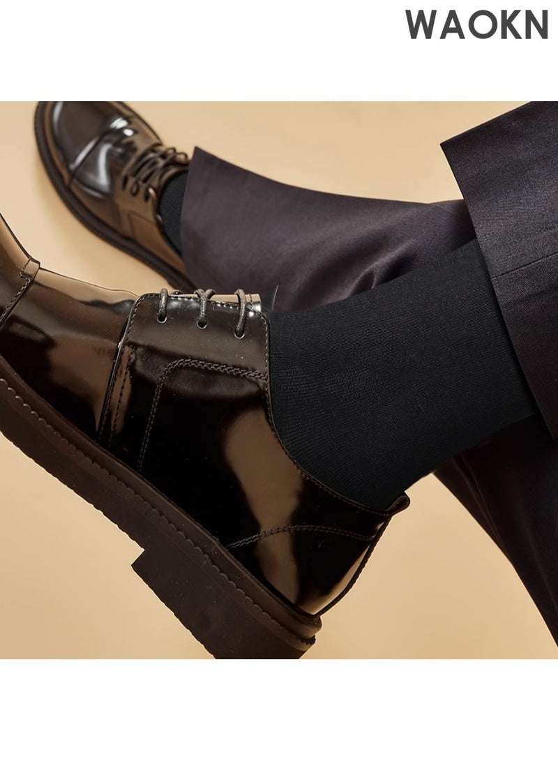 WAOKN Six pairs of pure cotton solid color socks, breathable, quick drying, sweat absorbing, odor proof socks, high tube warm socks, all season universal socks, soft and comfortable cotton socks, suitable for business, leisure, sports and other occasions. - Image 5