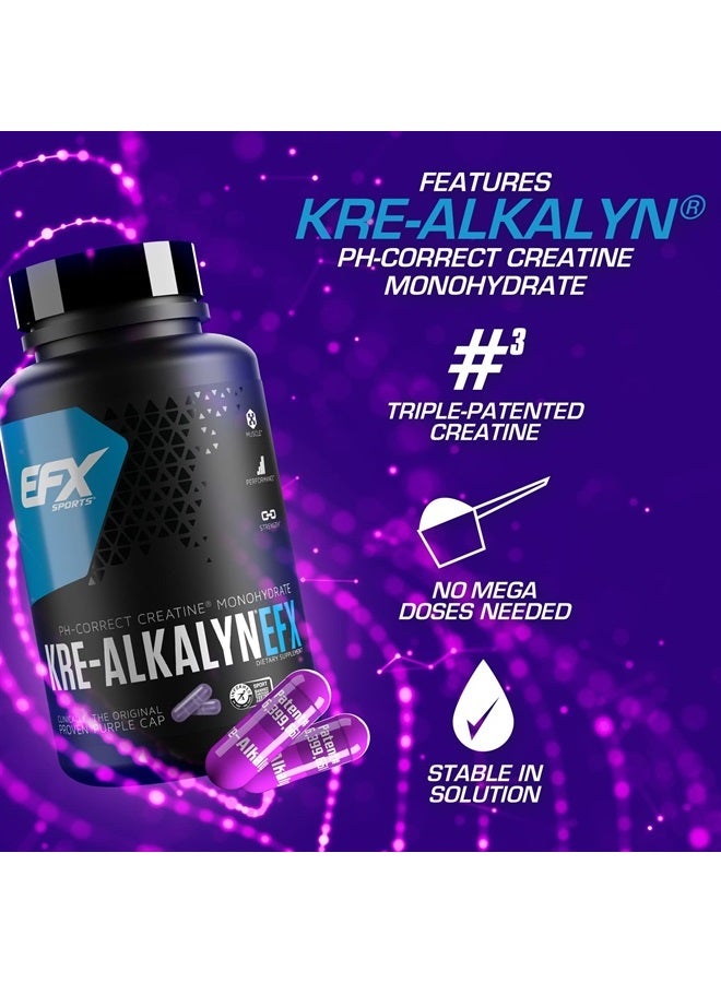 EFX SPORTS Kre-Alkalyn EFX | pH Correct Creatine Monohydrate Pill Supplement | Strength, Muscle Growth & Performance | 60 Servings, 120 Capsules - Image 3