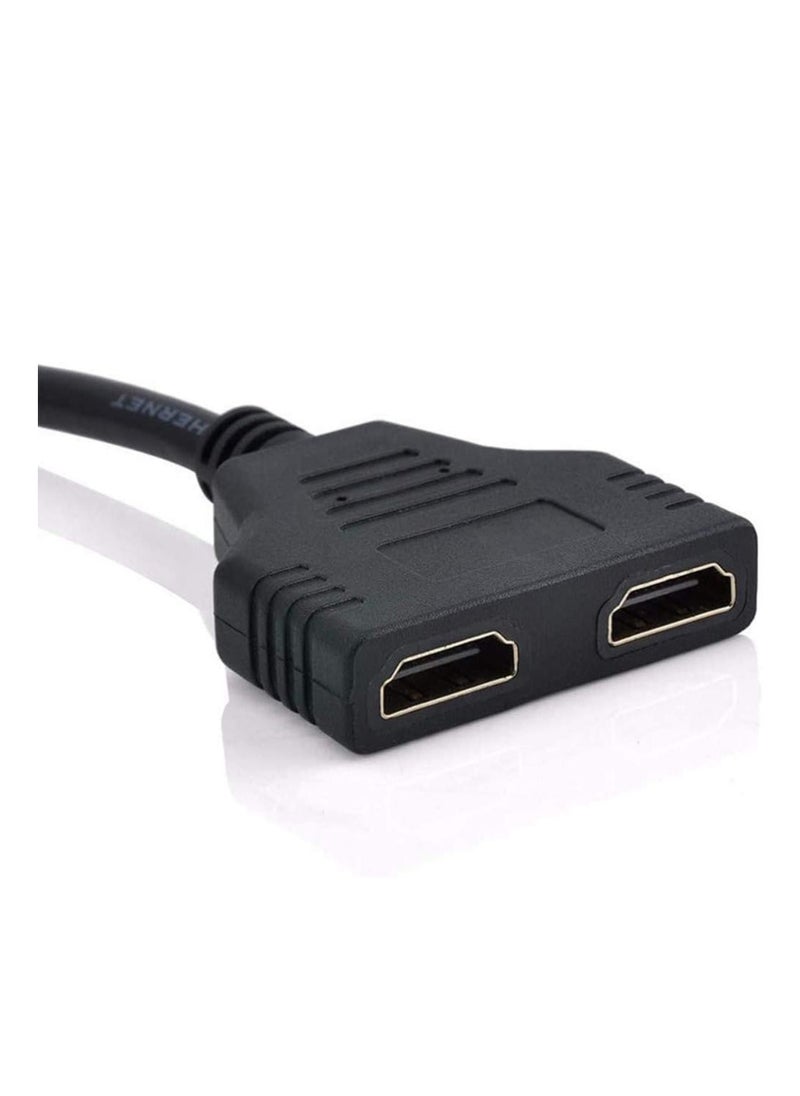 HDMI Splitter Adapter Cable – 1 Male to 2 Female HDMI Port Converter – 1 In 2 Out HDMI Cable for HDTV, LED, LCD, Monitor, Projector, Laptop, Gaming Console – High-Speed Video Signal Transmission – Durable & Compact Design - Image 2