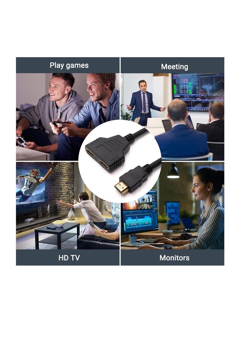 HDMI Splitter Adapter Cable – 1 Male to 2 Female HDMI Port Converter – 1 In 2 Out HDMI Cable for HDTV, LED, LCD, Monitor, Projector, Laptop, Gaming Console – High-Speed Video Signal Transmission – Durable & Compact Design - Image 3