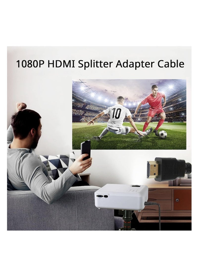 HDMI Splitter Adapter Cable – 1 Male to 2 Female HDMI Port Converter – 1 In 2 Out HDMI Cable for HDTV, LED, LCD, Monitor, Projector, Laptop, Gaming Console – High-Speed Video Signal Transmission – Durable & Compact Design - Image 5