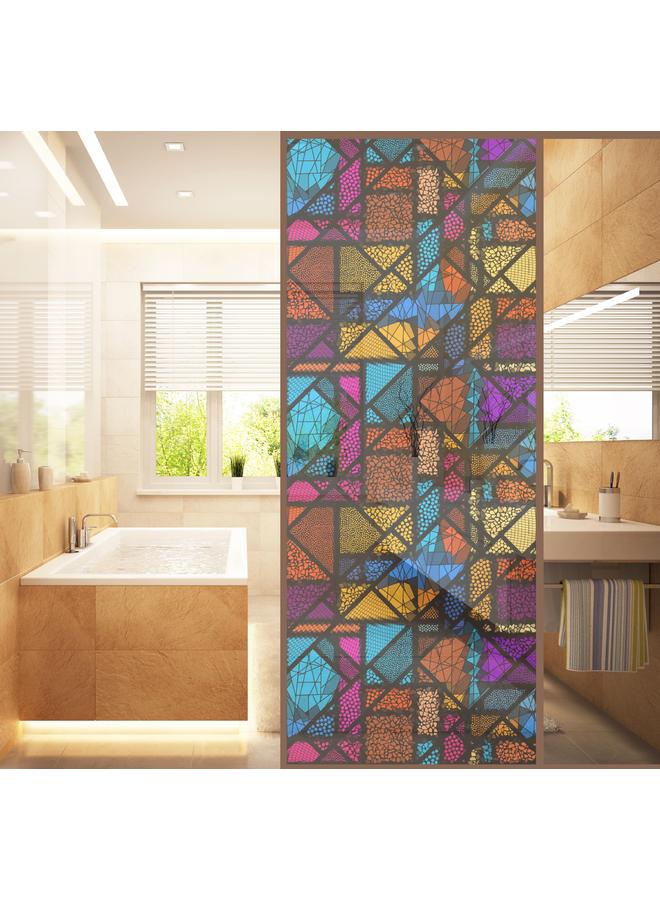 Bluejw 3D Anti-scratch Glue-free Electrostatic Privacy Glass Stickers Shading Stickers Bathroom Glass Door Stickers 120cm * 58cm - Image 1