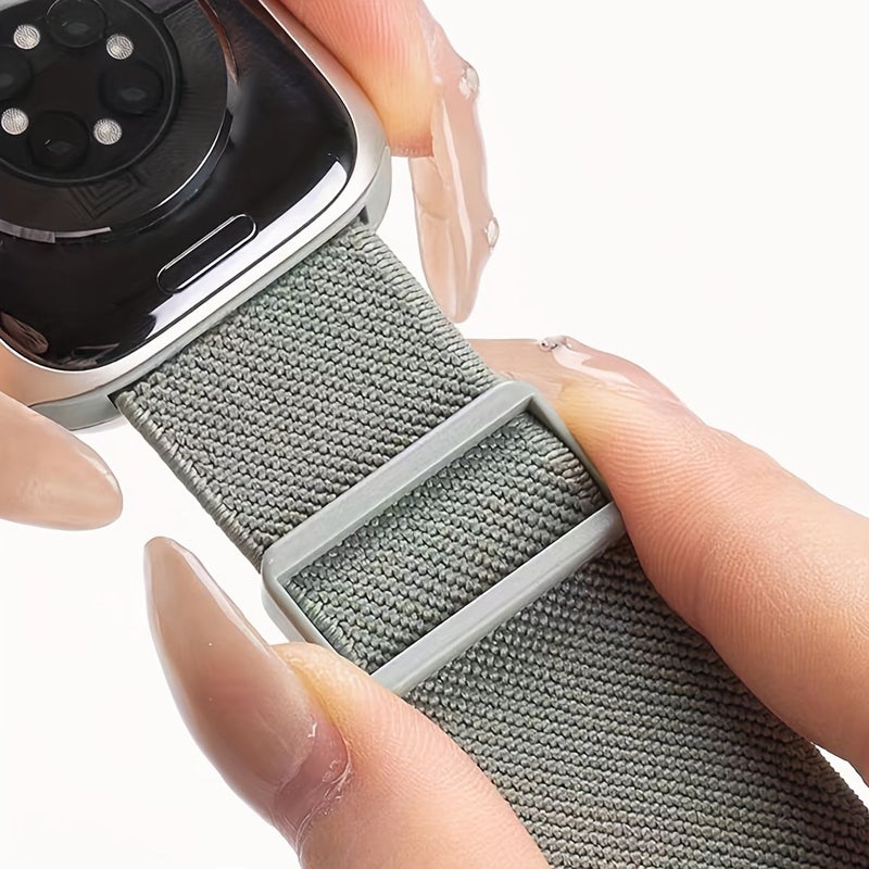 Nylon Sport Band for Apple Watch 49mm 46mm 45mm 44mm 42mm Avocado Green Magnetic Stretchy Solo Loop Compatible with iWatch Series SE Ultra 11 10 9 8 7 6 5 4 3 2 1 Fitness Strap for Women Men - Image 4