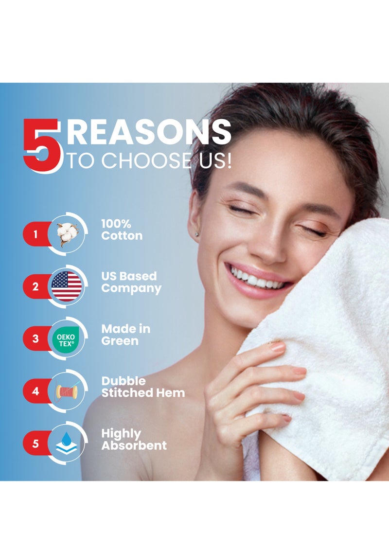 Infinitee Xclusives Infinitee Xclusives [12 Pack] Premium Grey Wash Cloths and Face Towels, 13 x 13" (33 x 33cm) 100% Cotton, Soft and Absorbent Washcloths Set - Perfect for Bathroom, Gym, and Spa  - Image 2