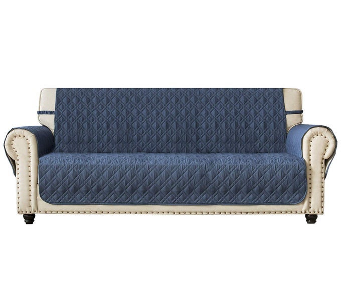 COUCH SOFA SLIPCOVER 100 WATERPROOF NONSLIP QUILTED FURNITURE PROTECTOR SLIPCOVER FOR DOGS CHILDREN PETS SOFA SLIPCOVER MACHINE WASHABLE BLUE 78
