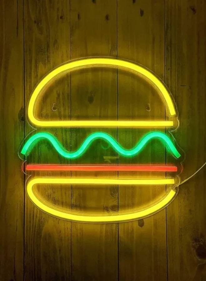 Burger Neon LED Sign USB plug - Image 1