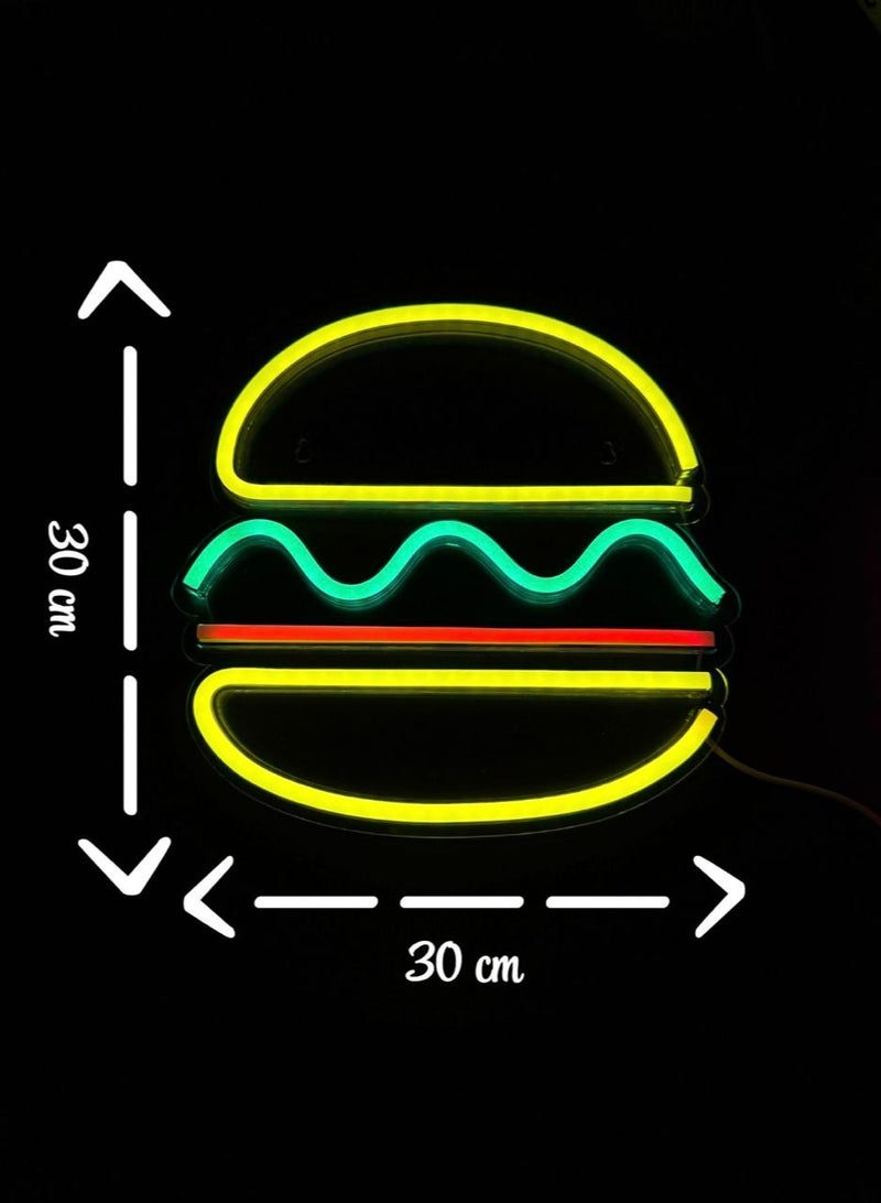 Burger Neon LED Sign USB plug - Image 3