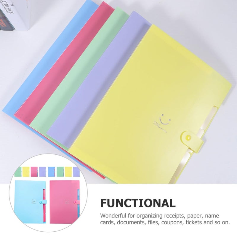 A4 Accordion File Folder 10 Pack 5 Plastic Layers Multi Color Expanding Document Organizer - Image 4