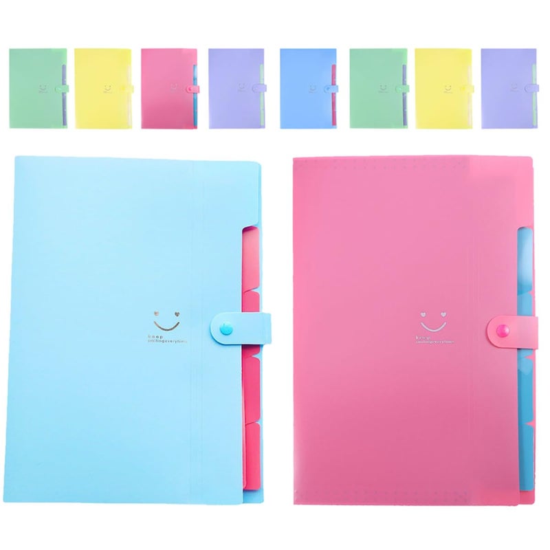 A4 Accordion File Folder 10 Pack 5 Plastic Layers Multi Color Expanding Document Organizer - Image 2