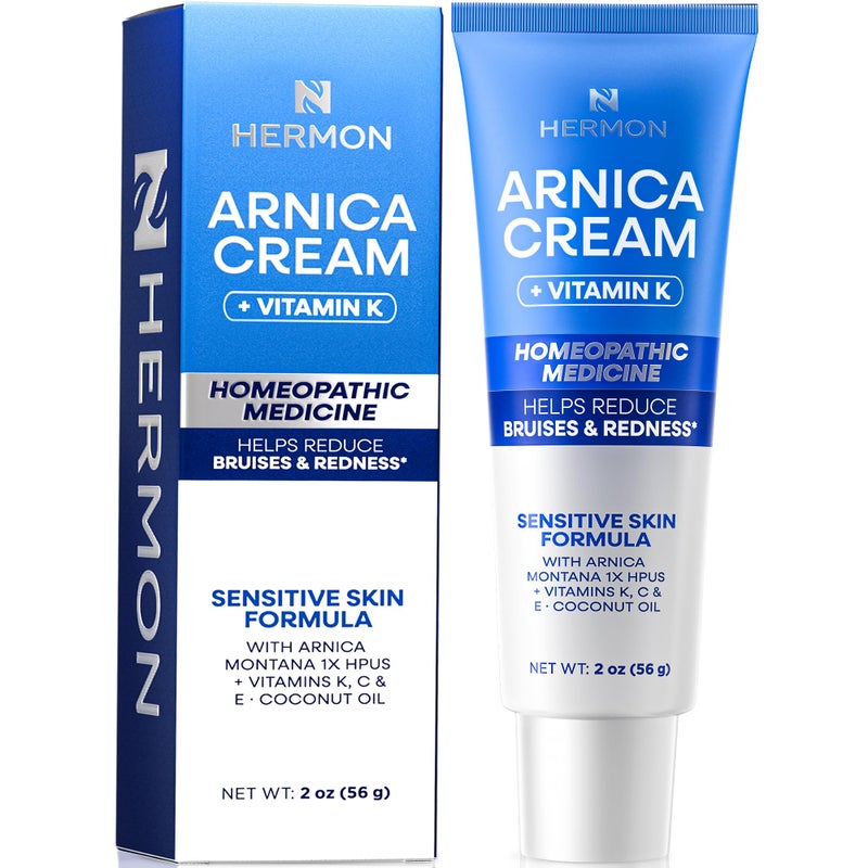 Hermon Arnica Bruise Cream with Vitamin K: Sensitive Skin & Face Formula for Bruising, Swelling & Thin Skin â€“ Extra Strength Arnica Montana Hydrating Moisturizer 2 Oz - Image 1