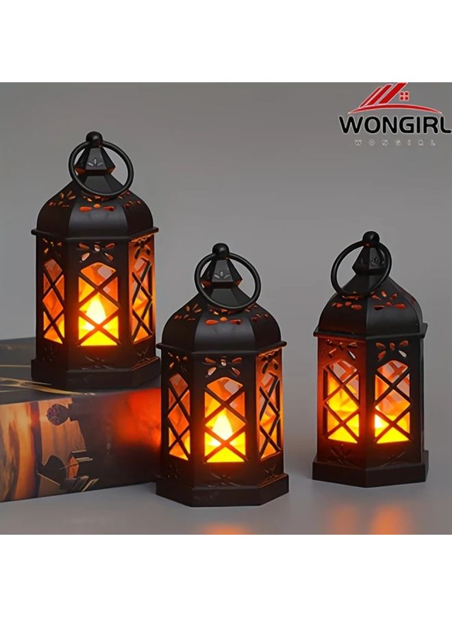 مصابيح زينة ليد معلقة صغيرة 4 قطع، مصنوعة من مادة ABS، تعمل بالبطارية، مناسبة للجدران - Image 1