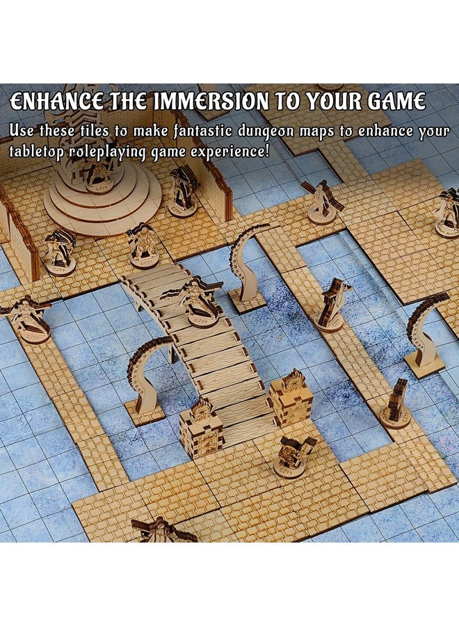 سي زد واي واي بلاط أرضيات مربع من حجر الزنزانة (مجموعة مكونة من 24 قطعة) من التضاريس الخشبية المقطوعة بالليزر 1 شبكة مثالية لـ D&D Dungeons & Dragons Pathfinder وغيرها من ألعاب تقمص الأدوار على الطاولة - Image 2