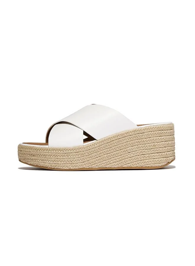Fitflop PLATFFORMS ESPADRILLE LEATHER WEDGE CROSS SLIDES