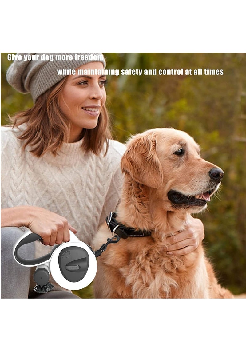 Retractable Dog Leash with LED Flashlight 16FT Heavy Duty Leash with Chew Proof Cable for Large Medium Small Dog up to 110lbs Anti-Slip Soft Handle 360° Tangle-Free
