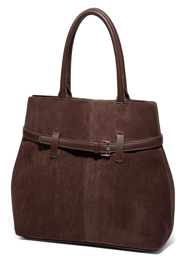 Caistre Women's Slouchy Suede Tote Handbag 2025 Winter Fall Adjustable Strap Shoulder Crossbody Bags Trendy Y2k Hobo Bag, Coffee, One size - Image 3