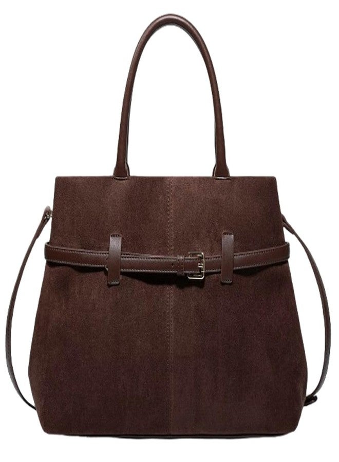 Caistre Women's Slouchy Suede Tote Handbag 2025 Winter Fall Adjustable Strap Shoulder Crossbody Bags Trendy Y2k Hobo Bag, Coffee, One size - Image 1