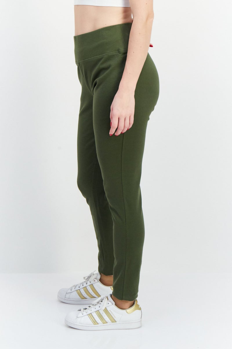 INC Women Skinny Fit Plain Pull On Pants, Green  - Image 2