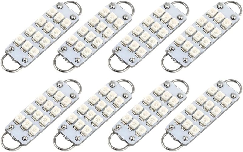 SAWE 44mm 12-SMD 3528 Festoon LED Bulbs For Car Side Door Courtesy Rigid Loop 1.73" LED Light Bulbs 561 562 567 (8 pieces) (Pink/Purple) - Image 1