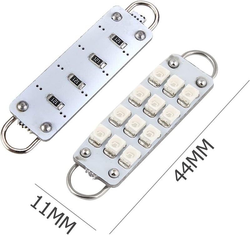 SAWE 44mm 12-SMD 3528 Festoon LED Bulbs For Car Side Door Courtesy Rigid Loop 1.73" LED Light Bulbs 561 562 567 (8 pieces) (Pink/Purple) - Image 2