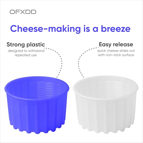 OFXDD Cheese Mold for Cheese Making - Cheese Molds 2 Pcs - Plastic Ricotta Basket 20 oz - Cheese Form Mold for Feta, Camembert, Ricotta - Image 2