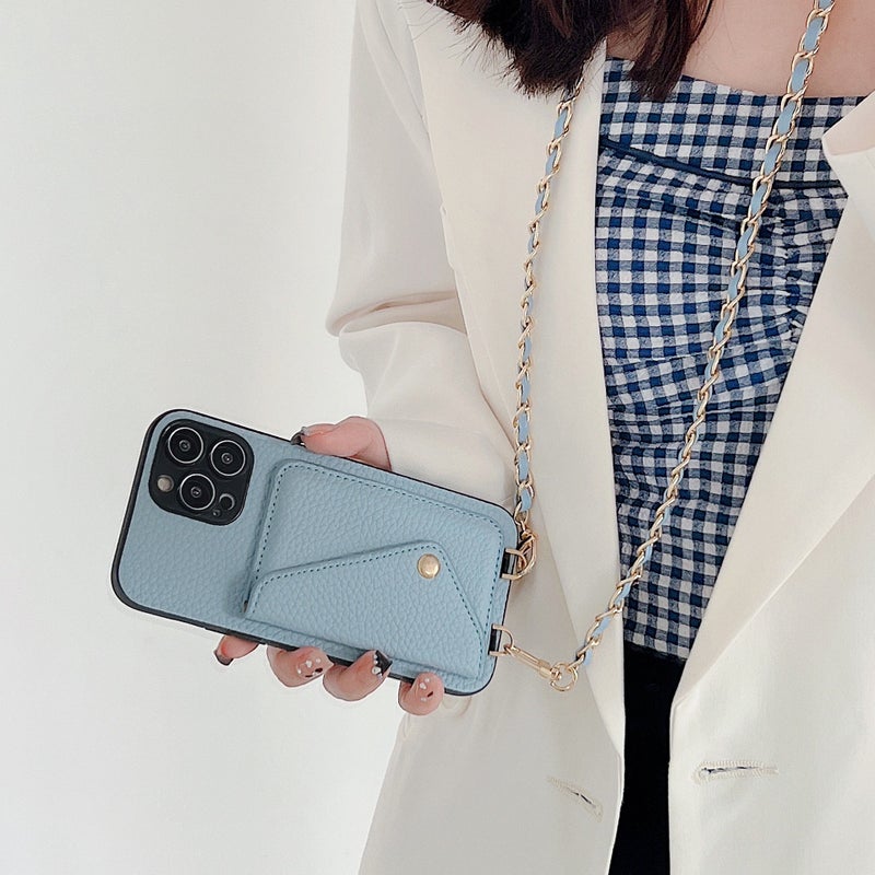 iPhone 12 Protective with Lanyard and Full Coverage and Card Holder in Pink with Lightweight Carry - Image 5