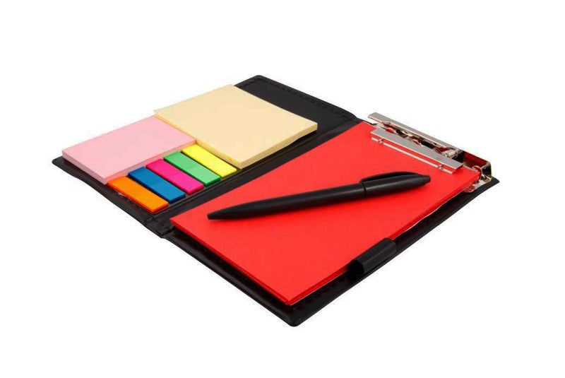 COI Memo Note Pad|Memo Note Book with Sticky Notes & Clip Holder in Diary Style (Crimson Red) - Image 1