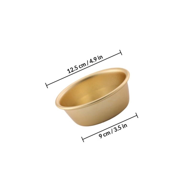 Korean Aluminum Wine Bowl Set 12cm Golden Lightweight Hot Cold Drink Bowls - Image 3