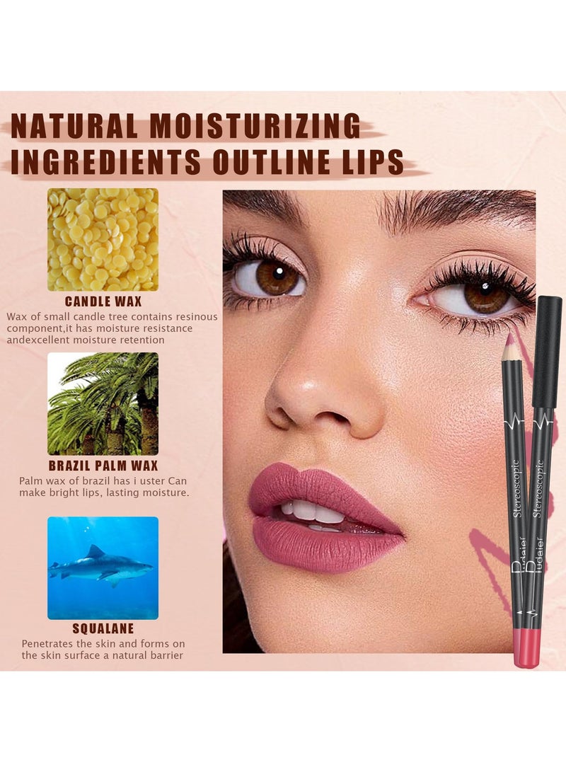 سيوسي مجموعة أقلام تحديد الشفاه غير اللامعة، 12 لونًا، عالي الصبغة، مقاوم للماء، قلم أحمر شفاه يدوم طويلاً، أقلام تحديد الشفاه غير اللامعة غير اللاصقة، مجموعة هدايا المكياج للنساء والفتيات - Image 4