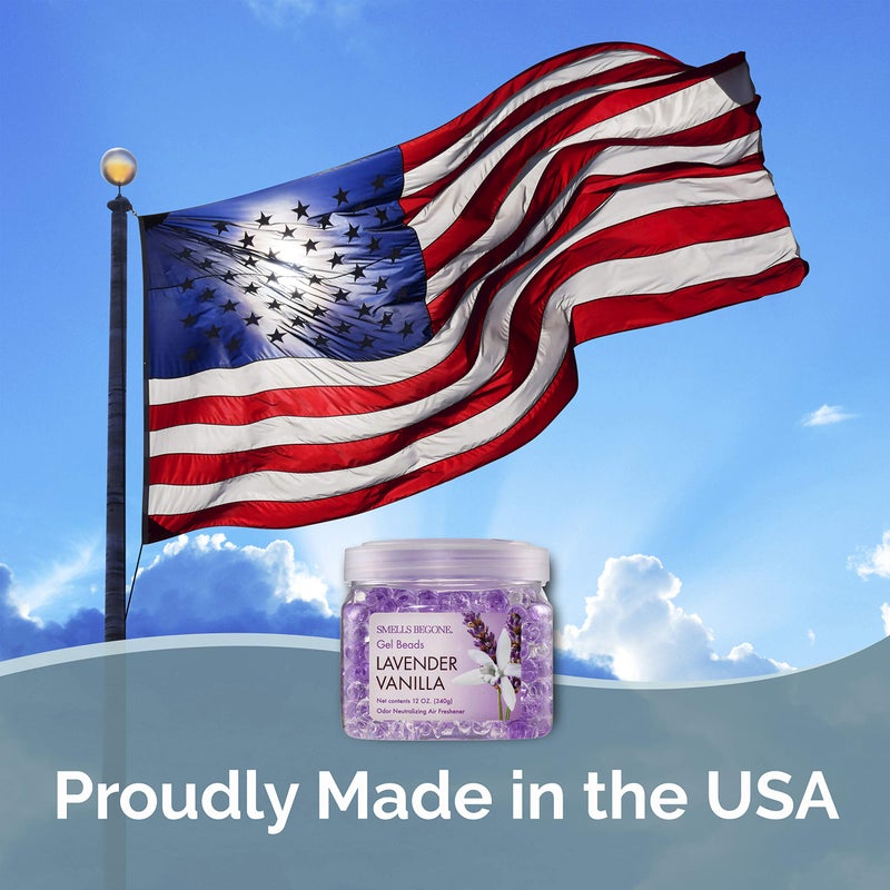 SMELLS BEGONE Odor Eliminator Gel Beads - Air Freshener - Eliminates Odor in Bathrooms, Cars, Boats, RVs & Pet Areas - Made with Essential Oils - Lavender Vanilla Scent - 12 Ounce - Image 3