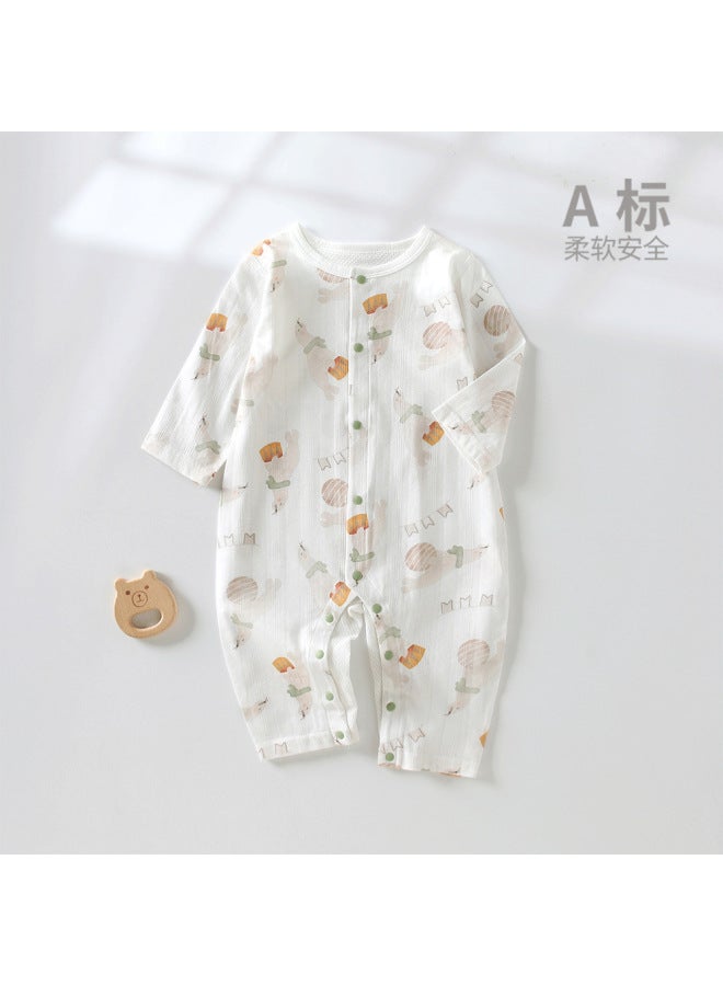 Baby Jumpsuit Summer Thin Mesh Breathable Summer Baby Air Conditioning Clothing Class A Cotton Newborn Clothes