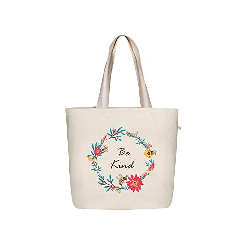 Ecoright Aesthetic Canvas Tote Bag for Women Large Zipper Tote Bags with Pocket, Womens Tote Bag for Yoga, Work, Beach - Image 4